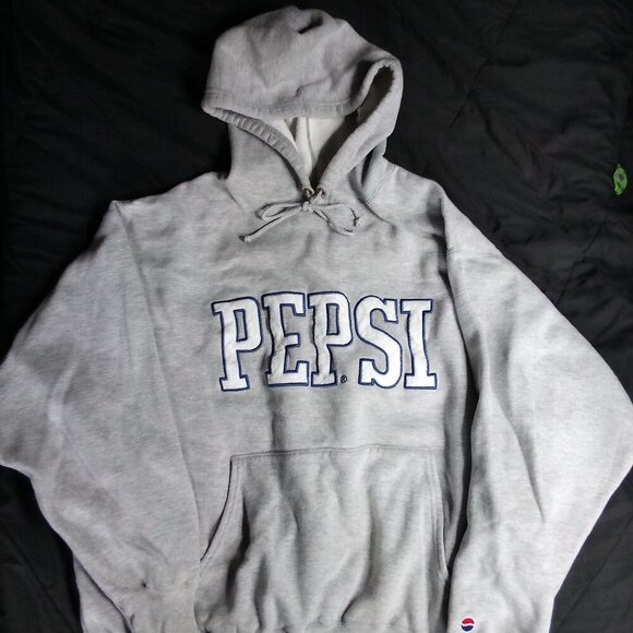 Vintage Pepsi Spell Out Embroidered Hoodie Sweatshirt - Picture 2 of 7